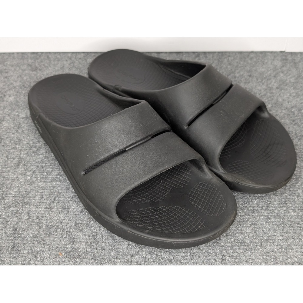 OOFOS OOAHH Sandal Slide Recovery Footware Unisex #1100 - Black - Us Men 10 W 12
